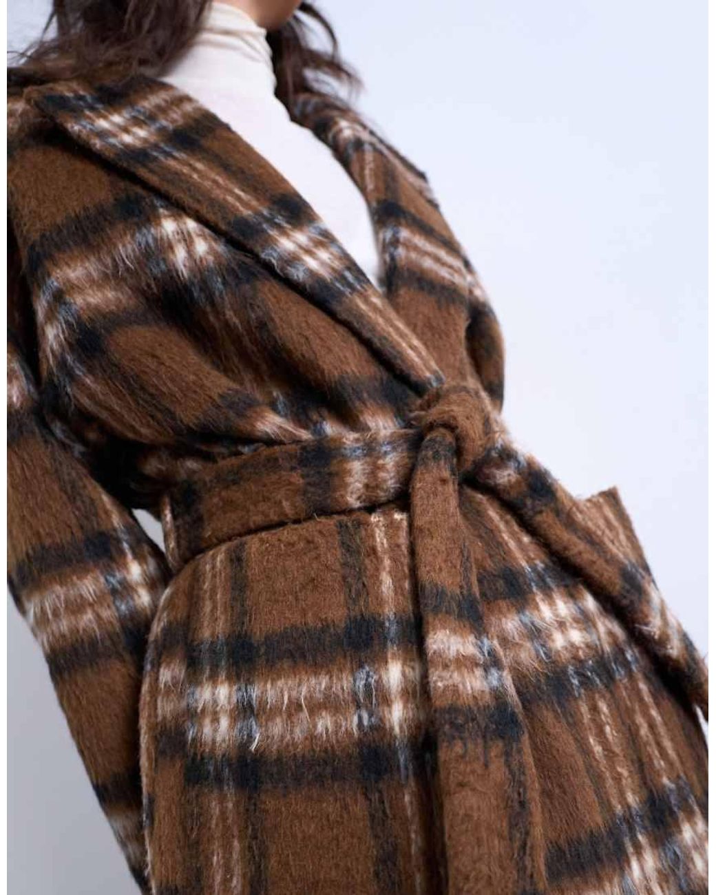 TOPSHOP Multicolor Brushed Formal Coat