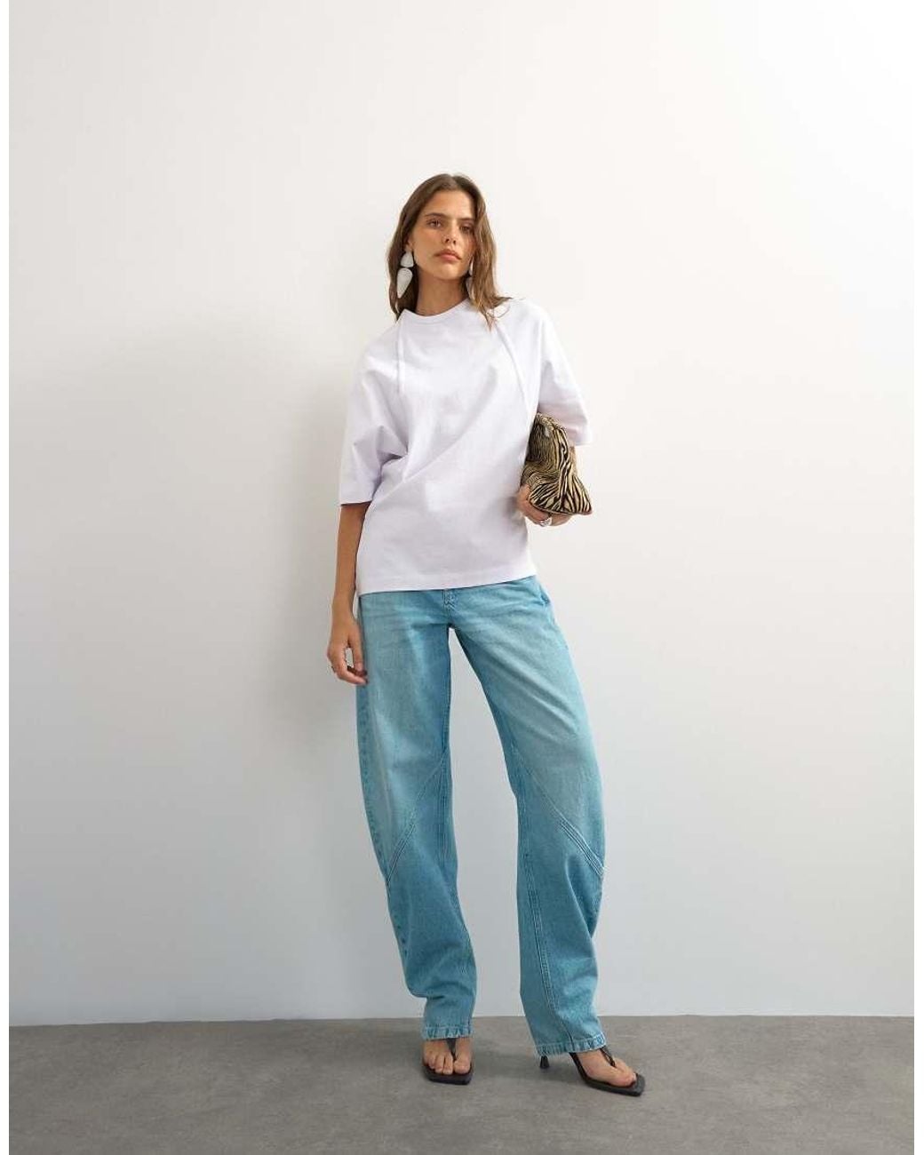 TOPSHOP White X Cara Open Back Tee
