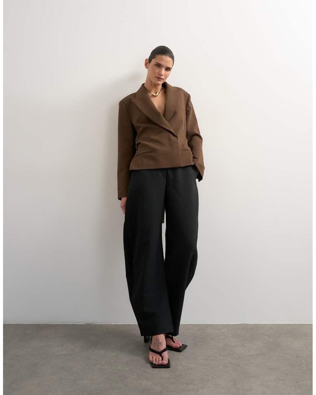 TOPSHOP Black Tailored Barrel Trouser