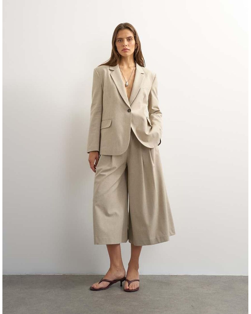 TOPSHOP Natural Boyfriend Single Breasted Blazer