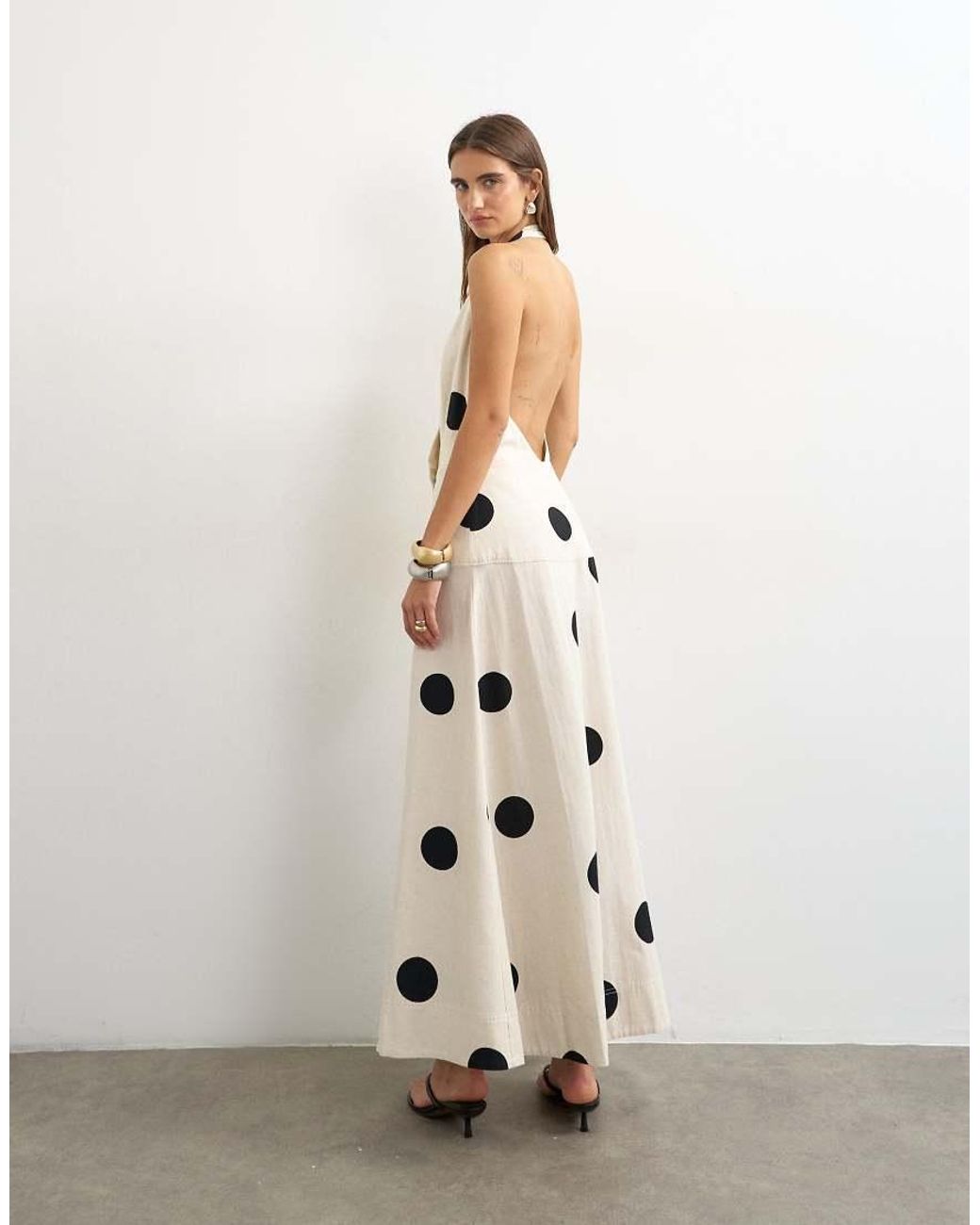TOPSHOP White Premium Halter Neck Wrap Maxi Dress