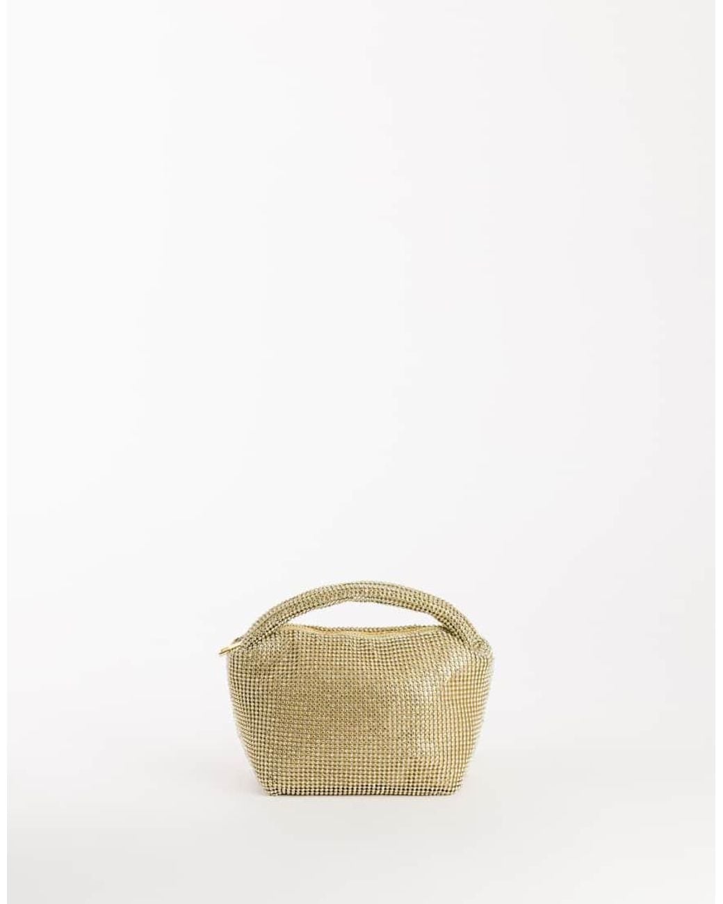 TOPSHOP Natural Ammie Small Embellished Grab Bag