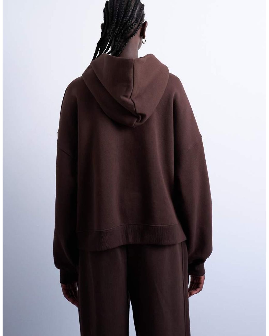 TOPSHOP Brown Premium Heavyweight Oversized Hoodie