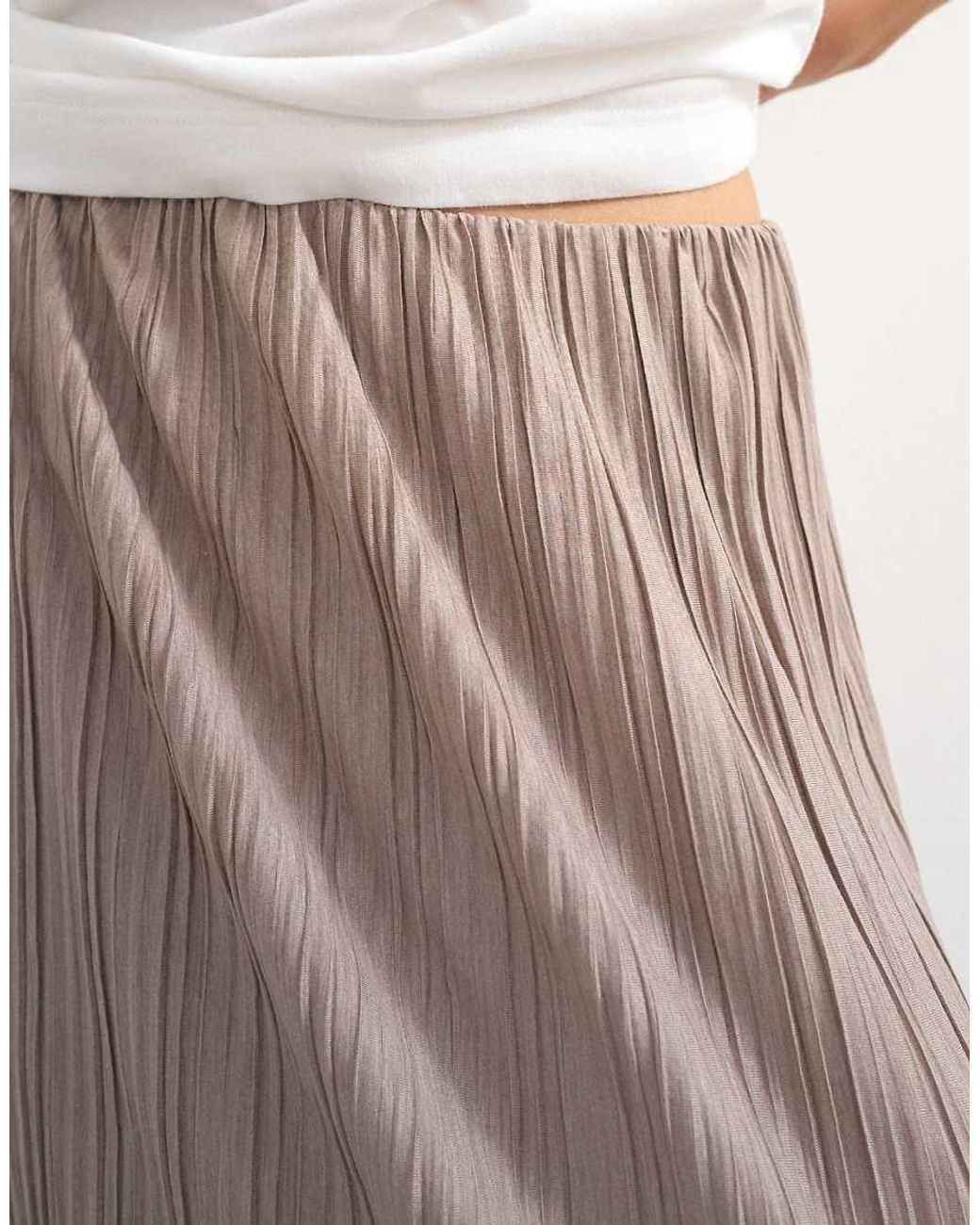 TOPSHOP Gray Plisse Maxi Skirt