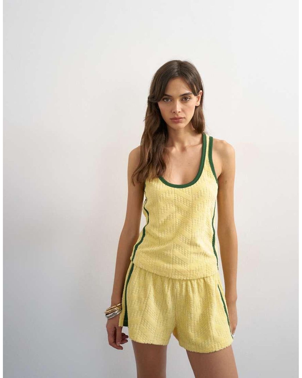 TOPSHOP White Towelling Scoop Vest