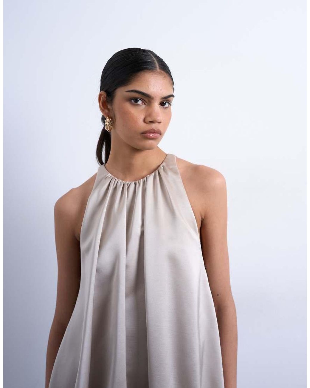 TOPSHOP White Bubble Hem Mini Dress