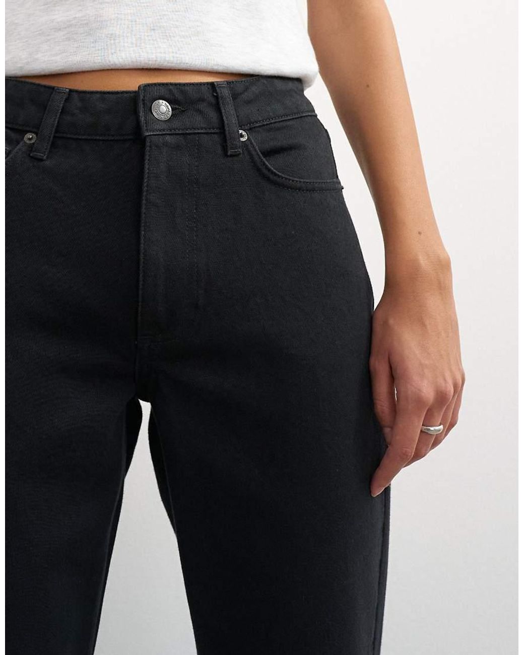 TOPSHOP White Vintage Straight Mid Rise Jean