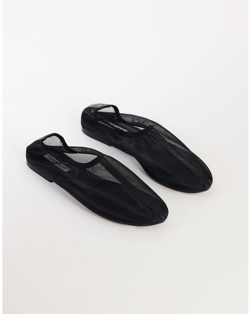 TOPSHOP Black Blake Mesh Ballet Flat Shoe