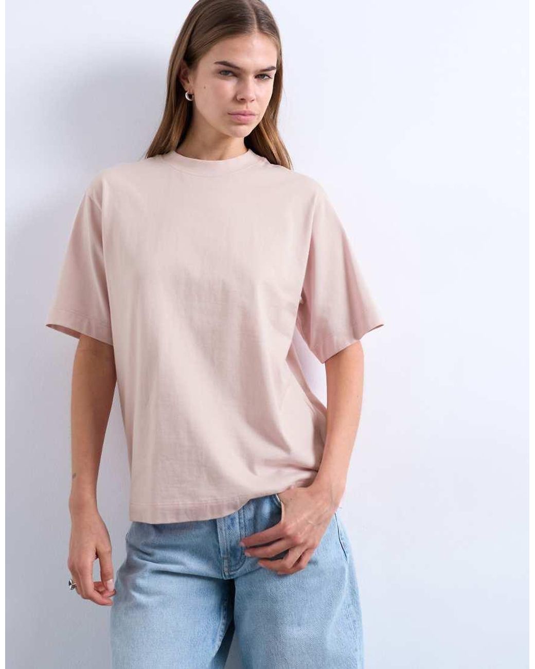 TOPSHOP Pink Premium Basic Short Sleeve Tee