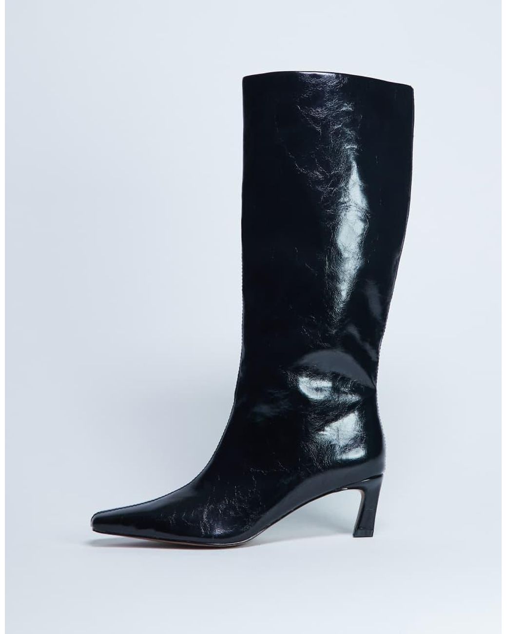 TOPSHOP Blue Tanya Point Toe Knee High Boot