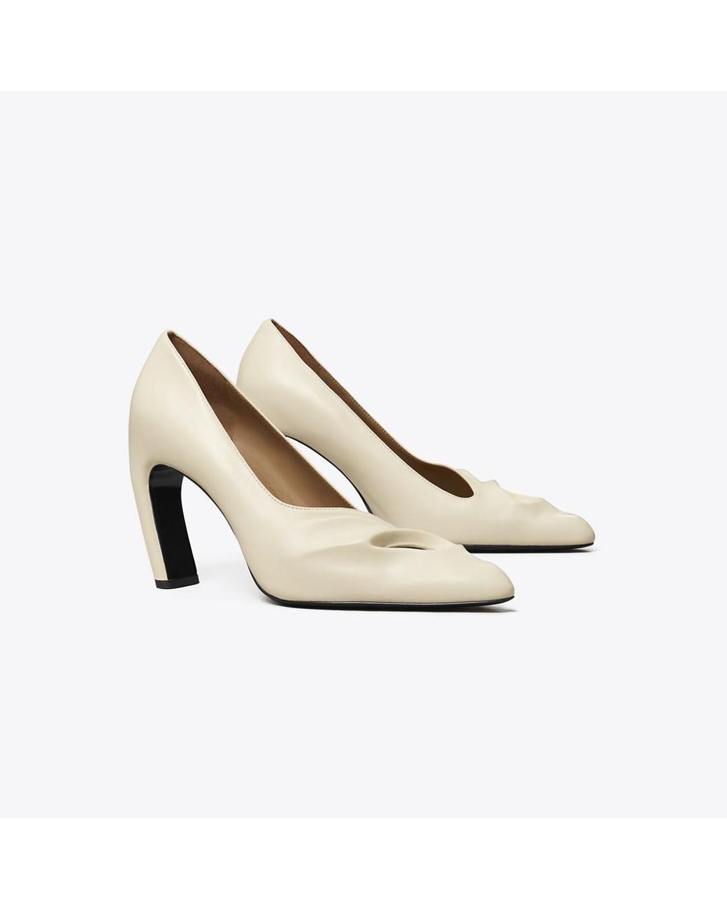 Tory Burch Sculpted Peep-Toe Pump in Natural Lyst