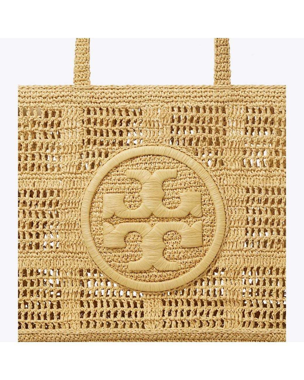 Tory Burch Natural Ella Hand-Crocheted Large Tote By