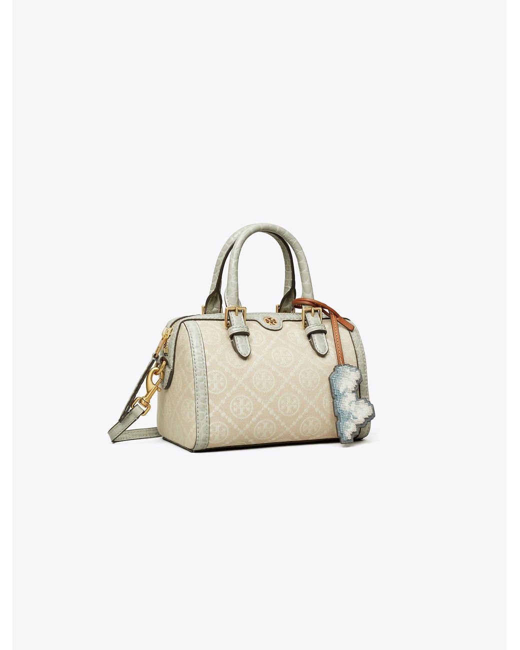 ショルダーバッグ・ポシェット [ToryBurch]T MONOGRAM CLOUD JACQUARD MINI BARREL BAG Tory Burch T Monogram Cloud Mini Barrel Bag in White | Lyst