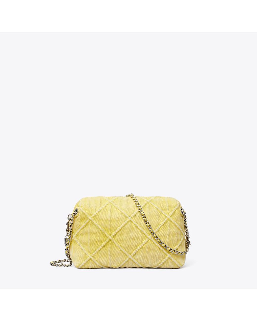 Tory Burch Yellow Fleming Denim Soft Crossbody Bag