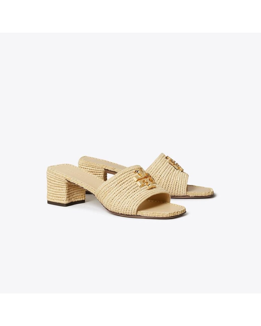 Tory Burch Natural Eleanor Raffia Heeled Sandal