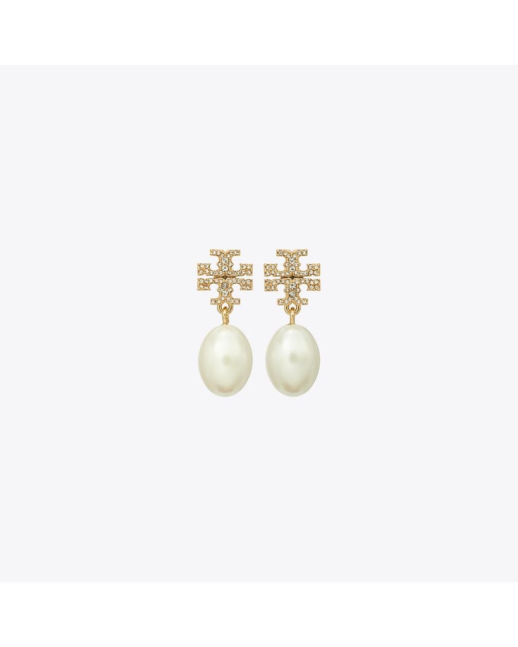 Tory Burch Metallic Moondance Pearl And Pavé Drop Earring