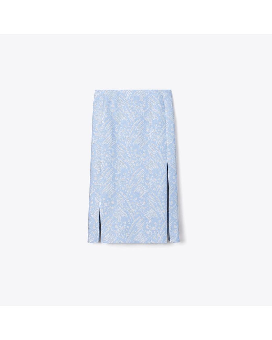 Tory Burch Blue Silk Jacquard Skirt
