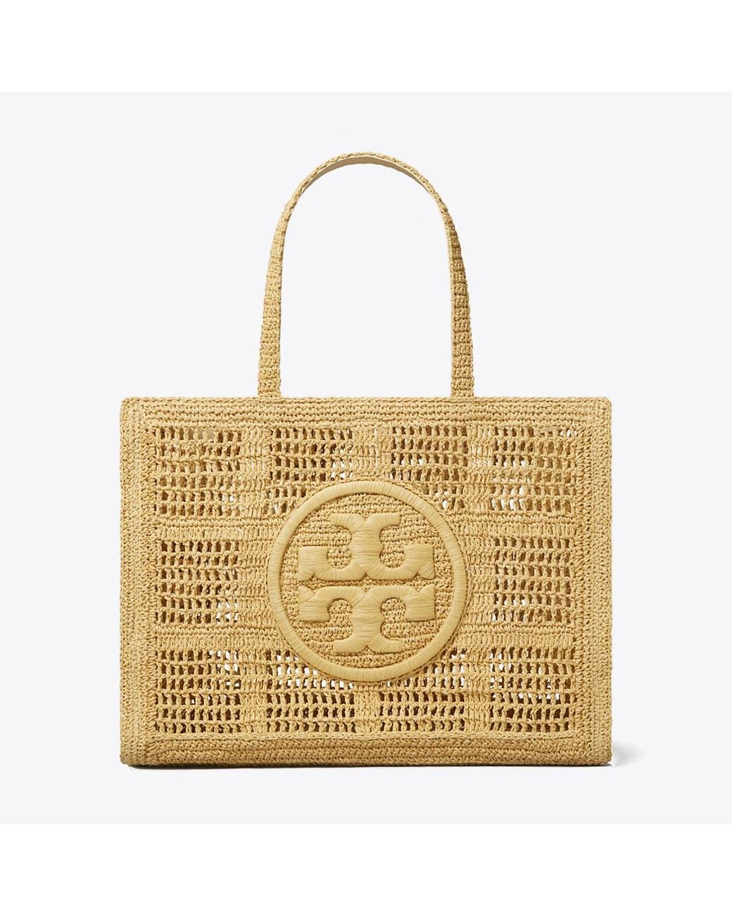 Tory Burch Natural Ella Hand-Crocheted Large Tote By