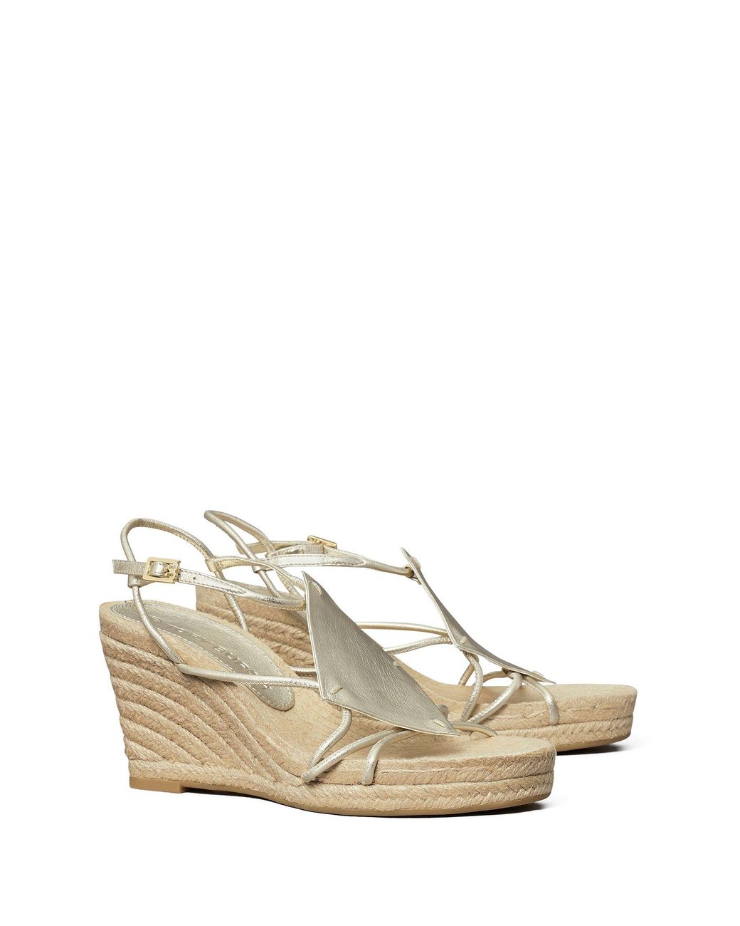 Tory Burch Diamond Patch Espadrille Wedge in Metallic | Lyst