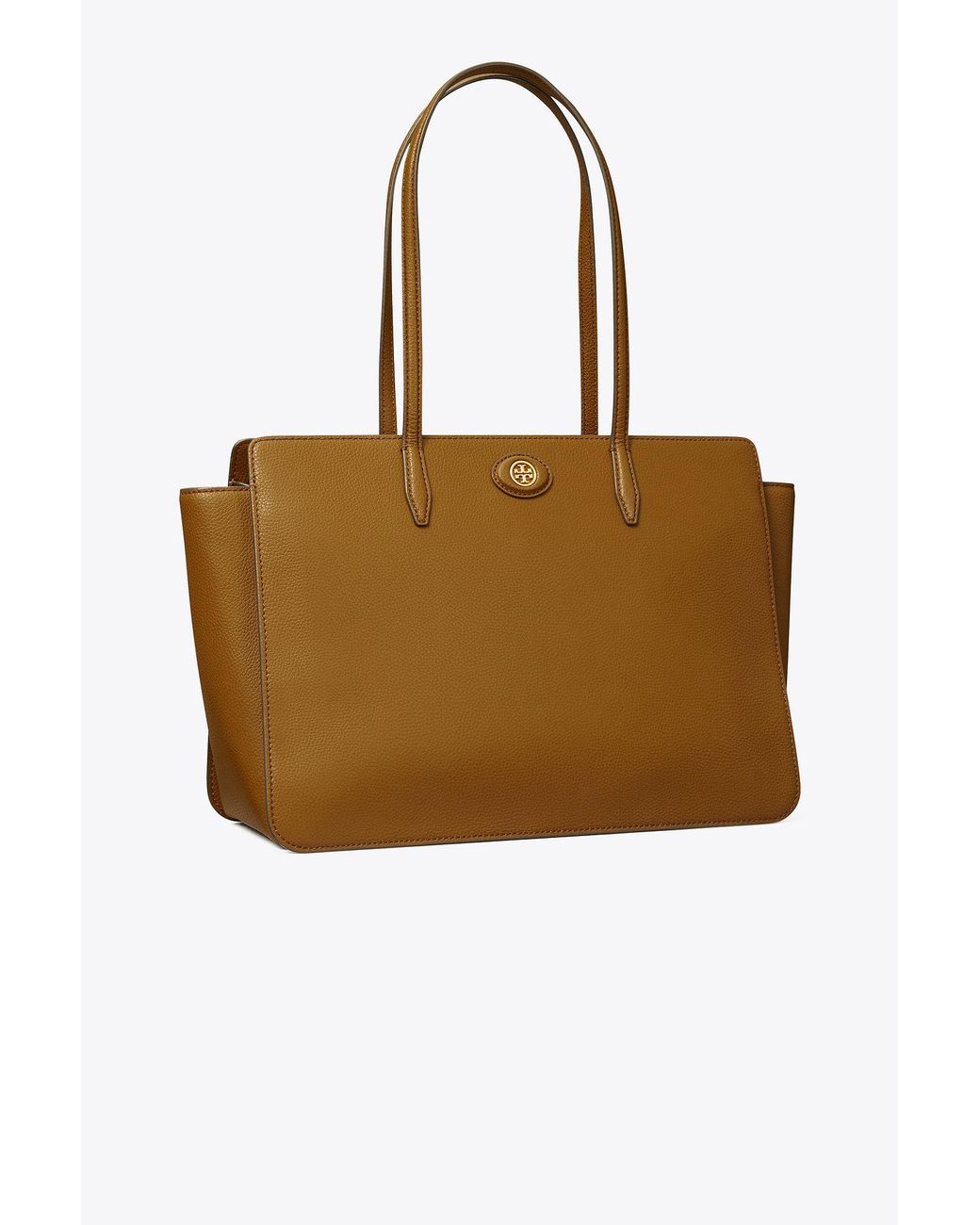 Tory Burch Robinson Pebbled Tote in Brown