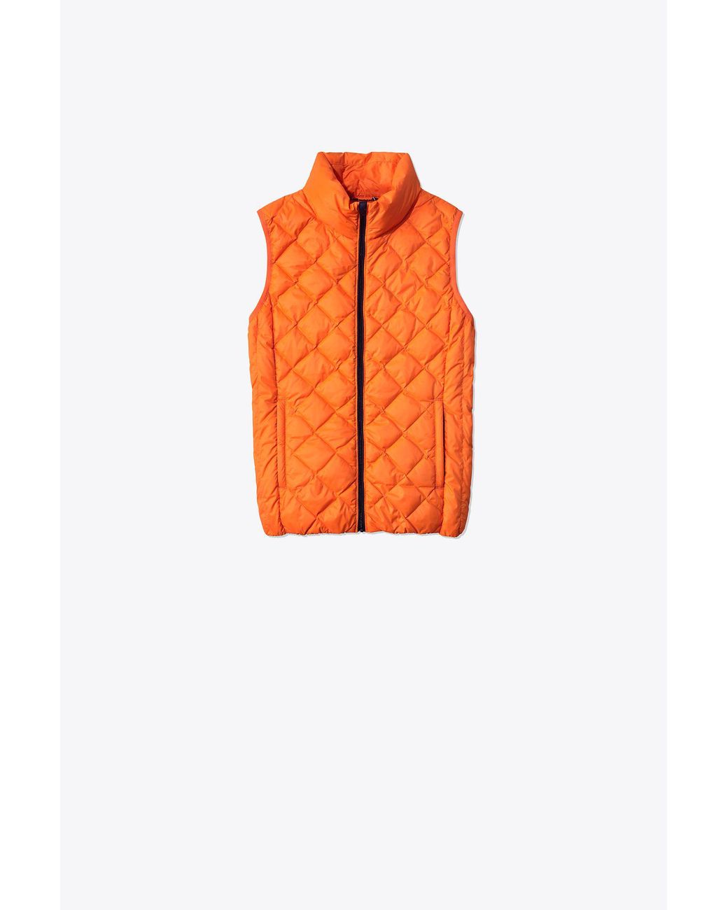 Tory Sport Synthetic Tory Burch Packable Down Vest in Orange | Lyst