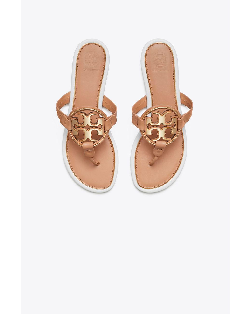 Tory Burch Miller Metal-logo Sandal, Leather | Lyst