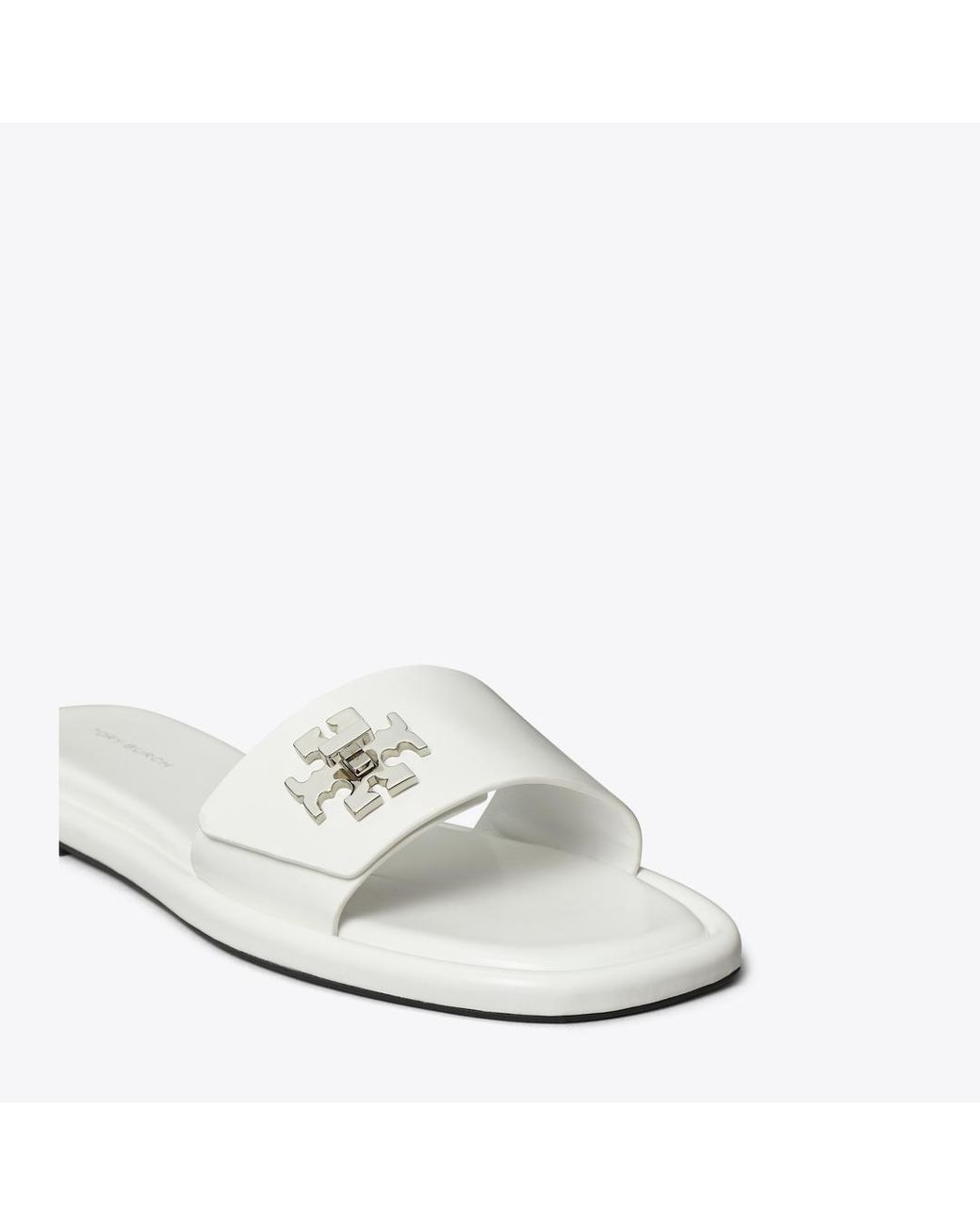 Tory Burch White Turnlock Slide