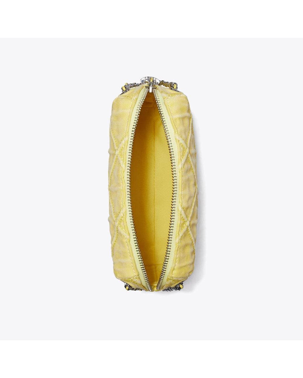 Tory Burch Yellow Fleming Denim Soft Crossbody Bag