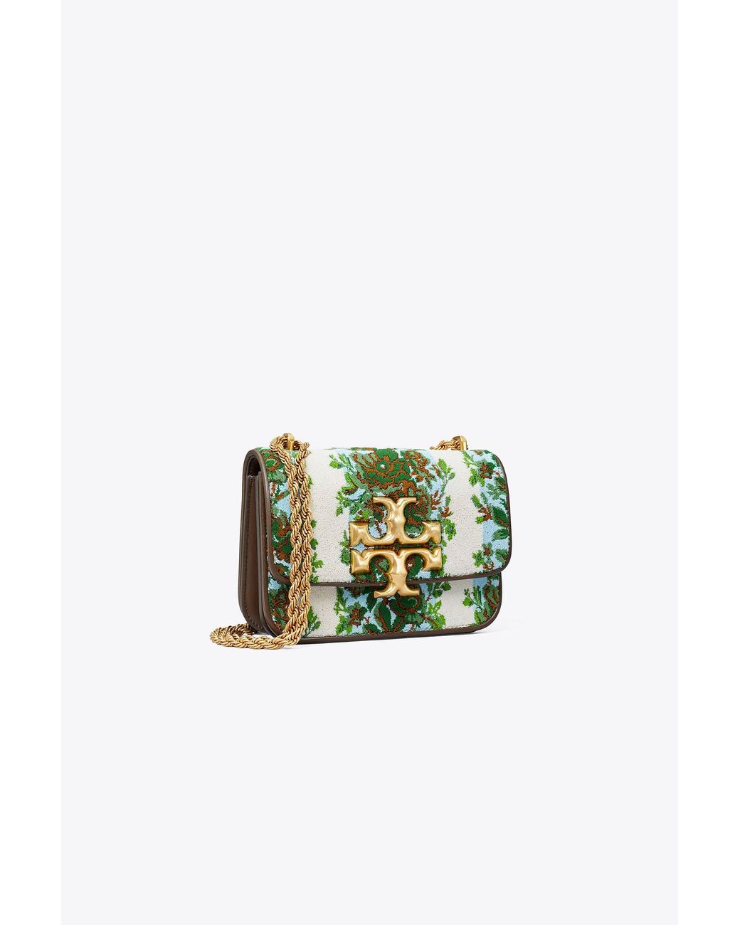 Tory Burch Small Eleanor Flocked Bag in Green | Lyst