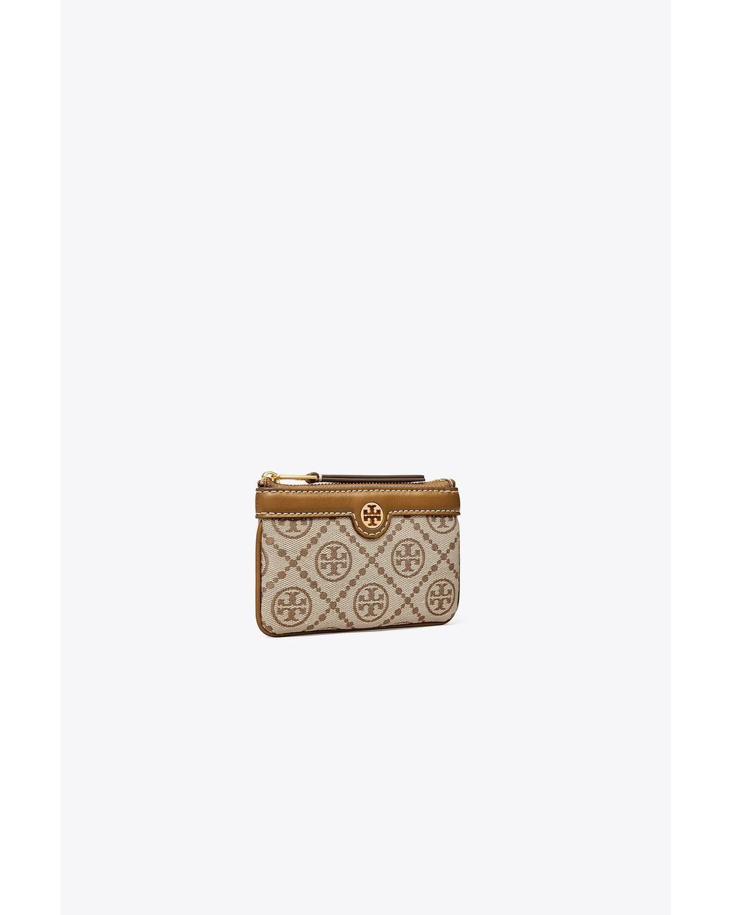 Tory Burch T Monogram Card Case Key Ring in Metallic | Lyst