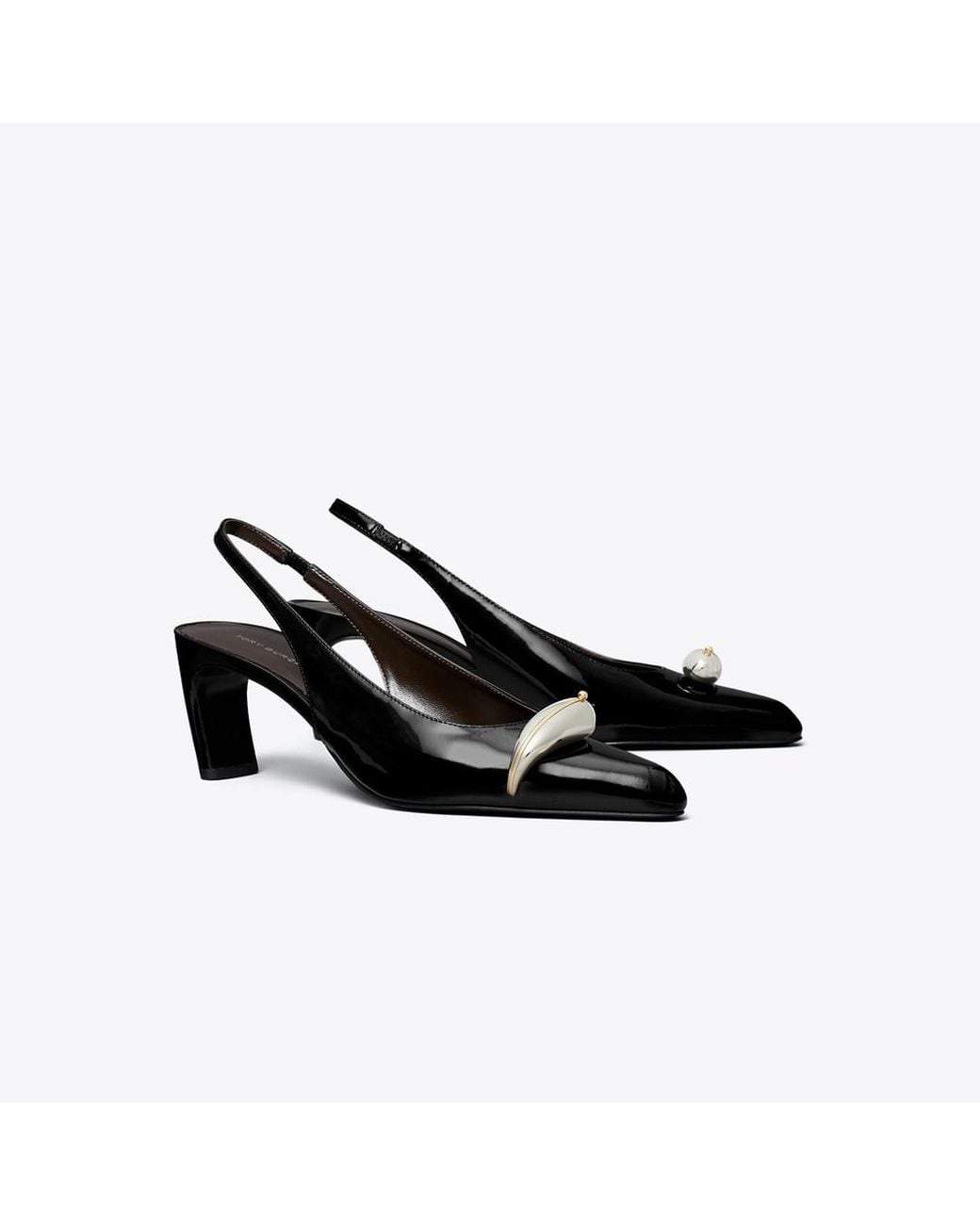 Tory Burch Black Pierced Slingback Heel