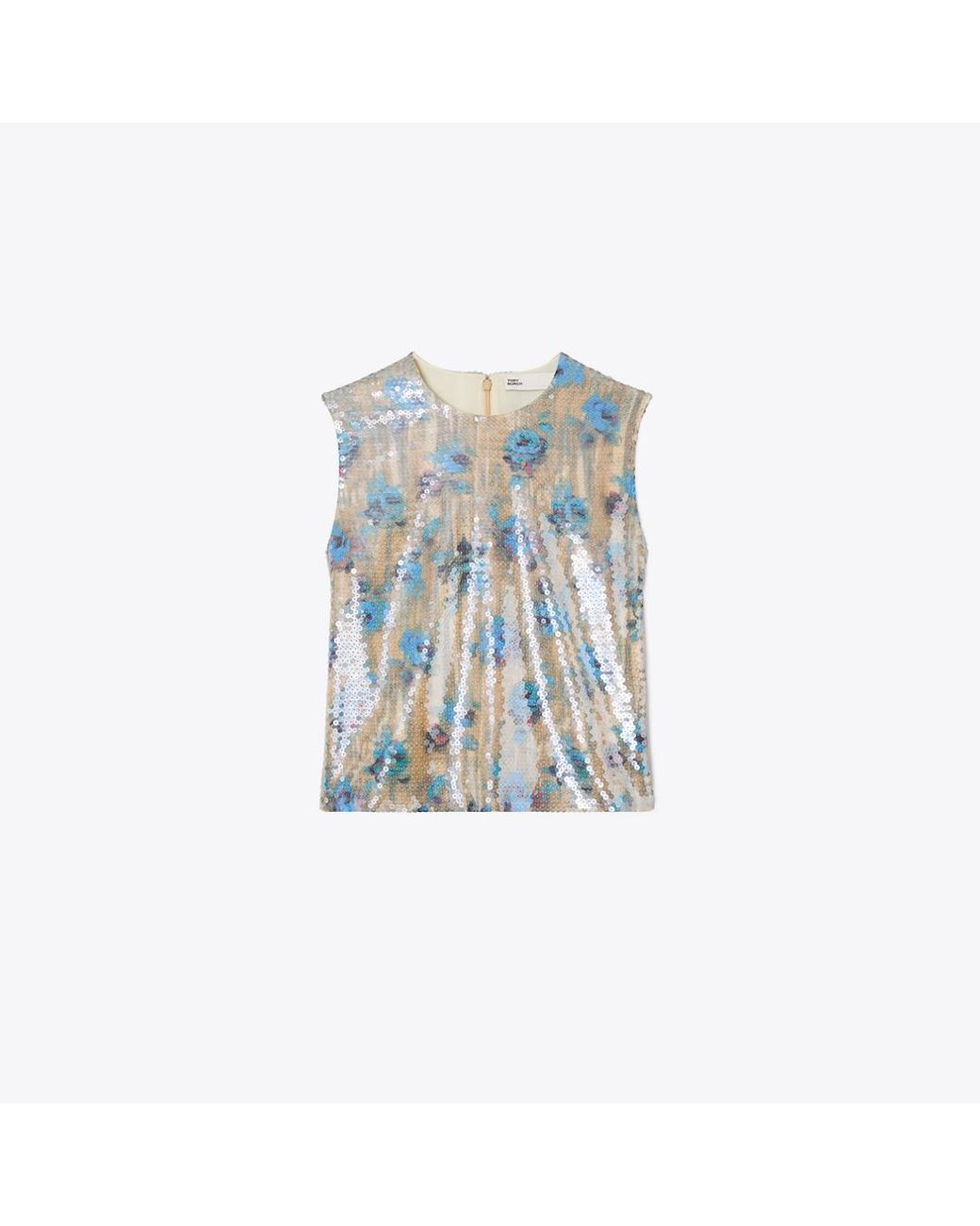 Tory Burch Blue Sequin Shell Top