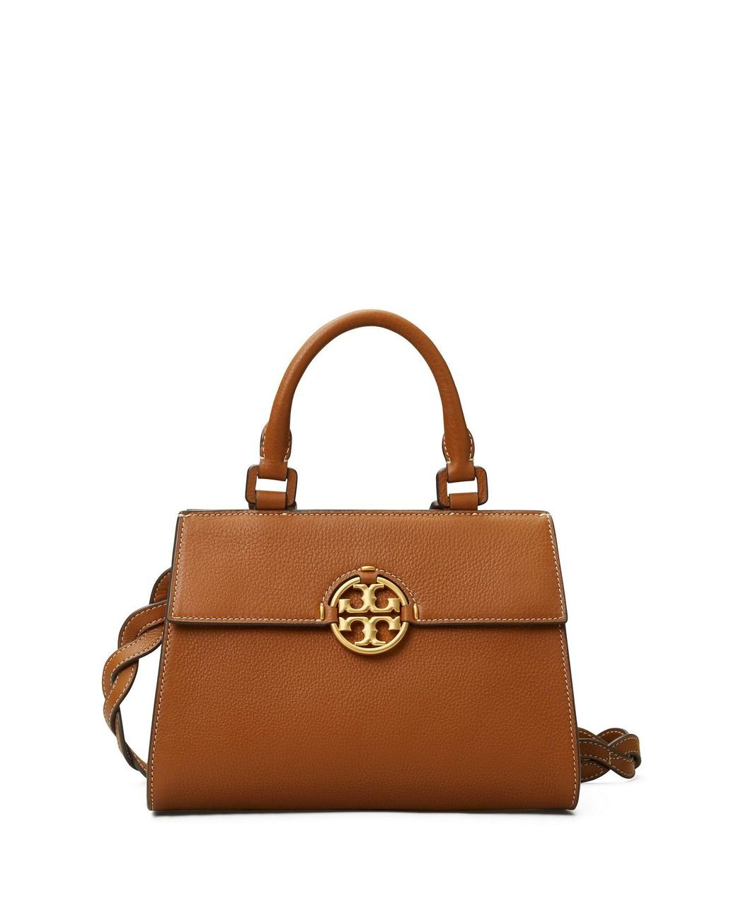 Tory Burch Leather Miller Tophandle Satchel in Brown Lyst