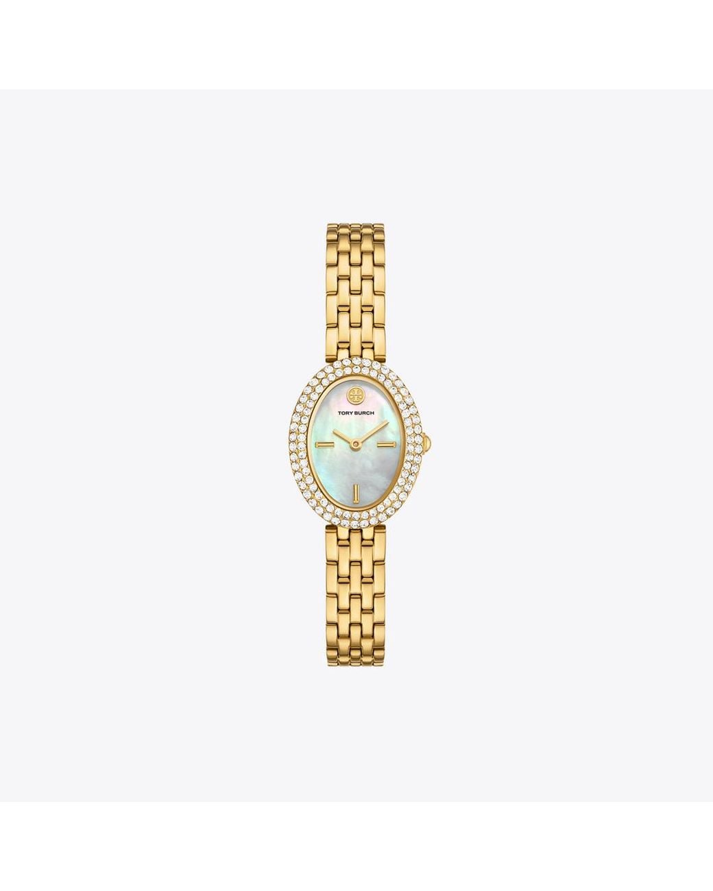 Tory Burch Metallic The Oval Glitz Bracelet Watch, 22 X 28Mm