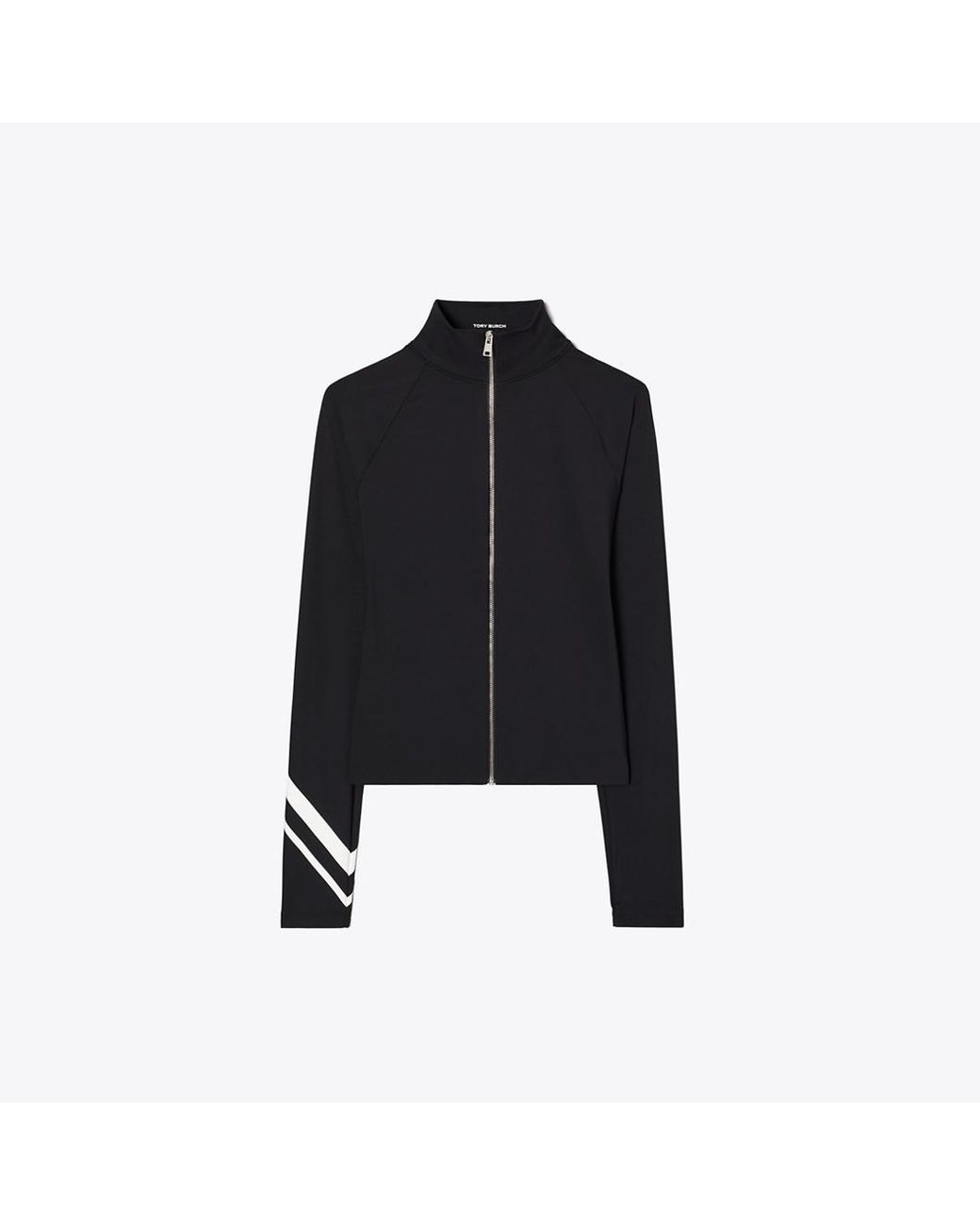 Tory Burch Black Chevron Full-Zip Jacket