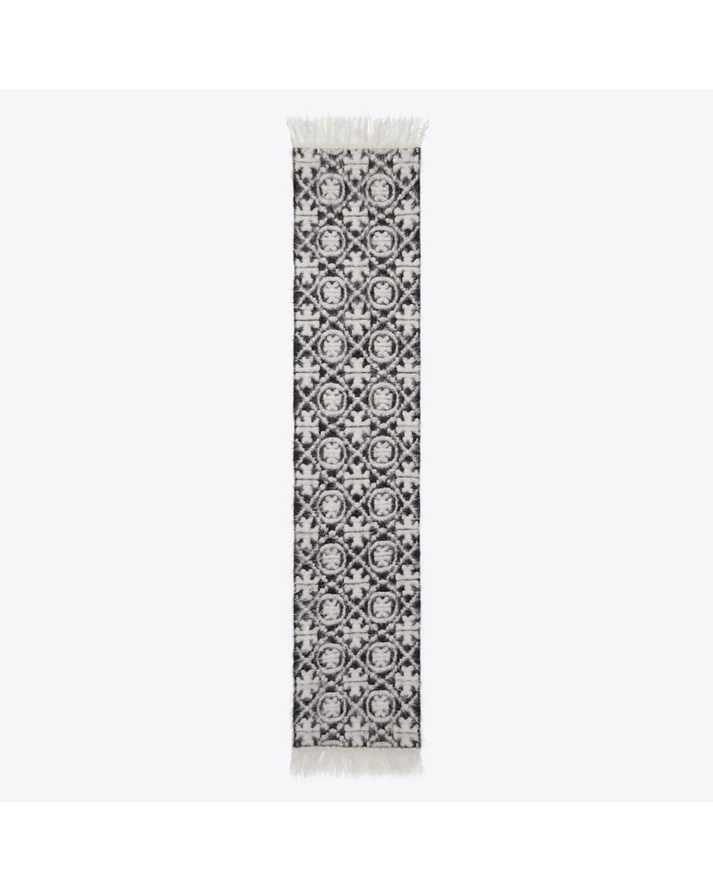 Tory Burch Multicolor Knit Brushed T Monogram Oblong Scarf
