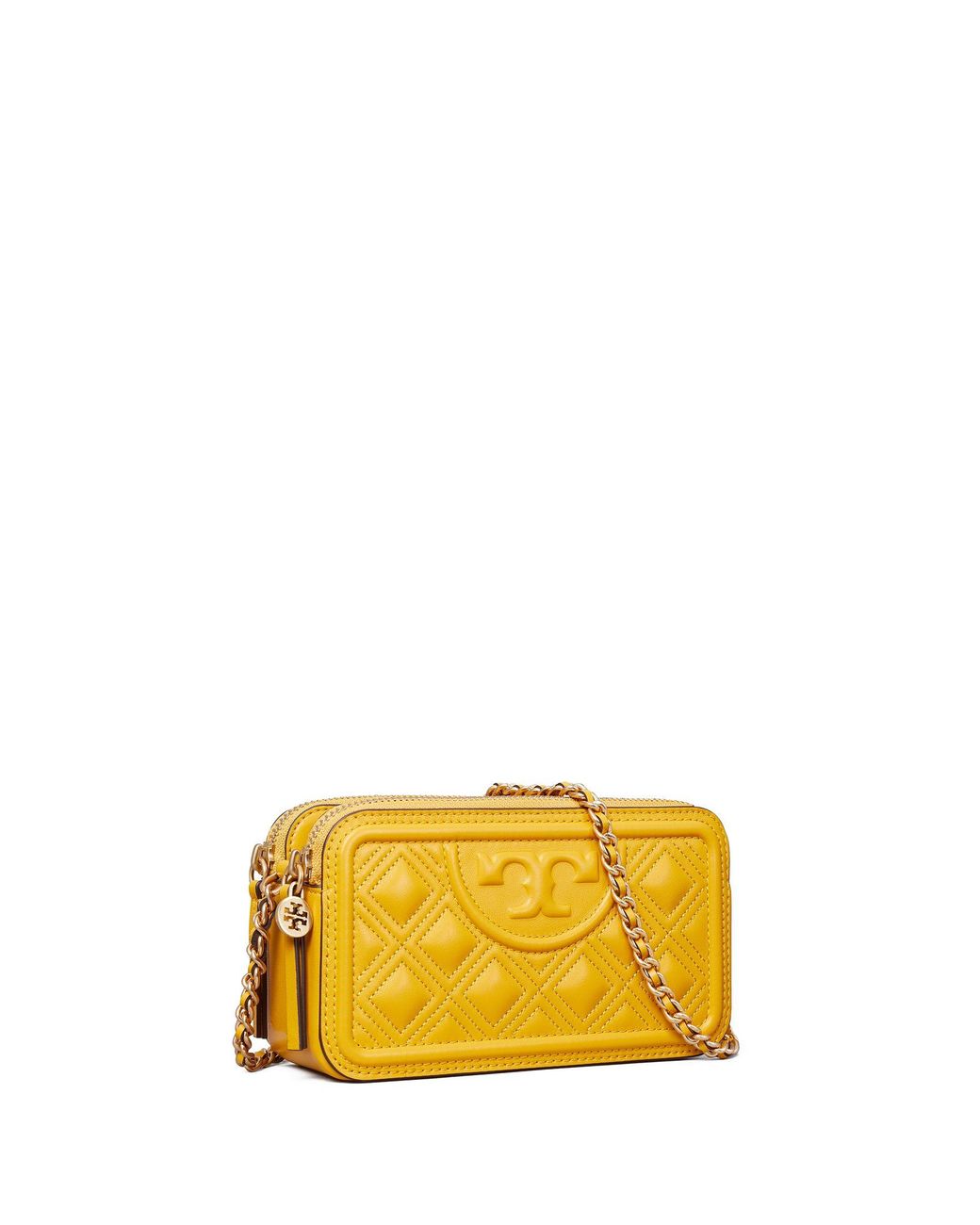 Tory Burch Fleming Double-zip Mini Bag in Yellow | Lyst