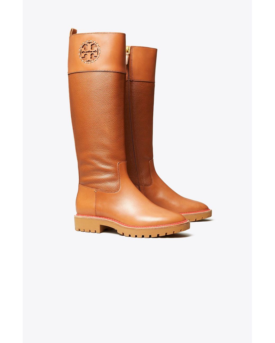 Tory Burch Leather Miller Lug Sole Boot in Dark Tan / Mid Tan (Brown) - Lyst
