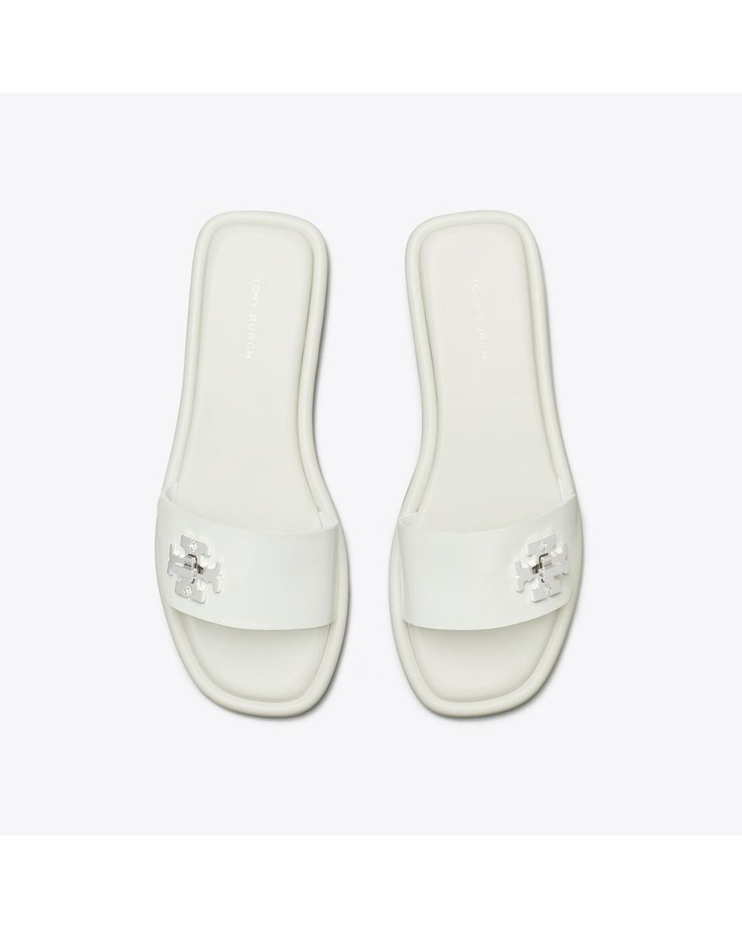 Tory Burch White Turnlock Slide