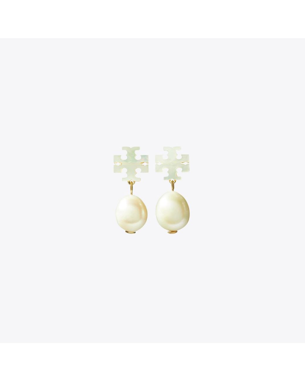 Tory Burch Metallic Moondance Pearl Drop Earrings