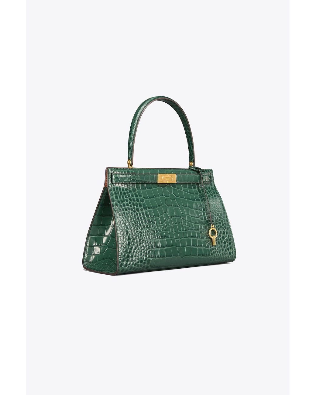 Tory Burch Croc Embossed Handbag in Green Lyst Canada