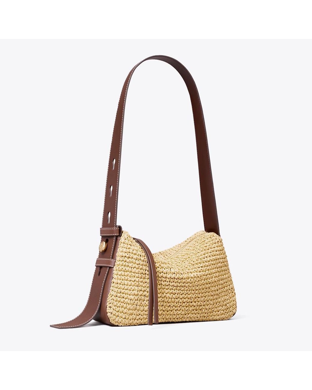 Tory Burch Natural Small Romy Woven Shoulder Bag