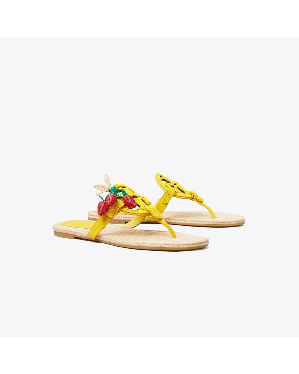 Tory Burch Yellow Miller Beaded Espadrille