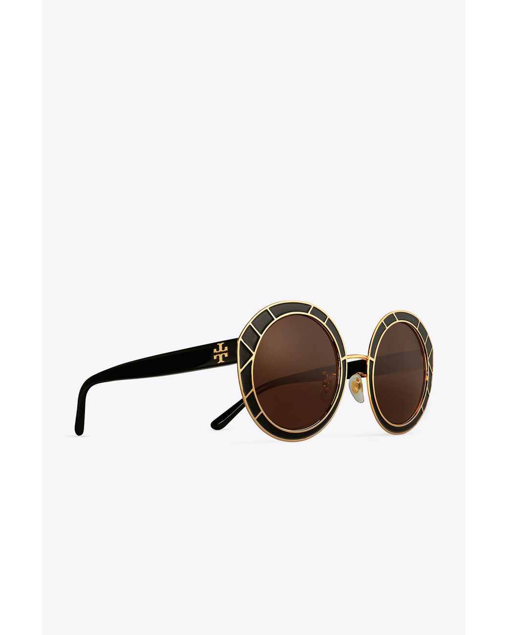 Tory Burch Round Enamel Sun Ray in Black Lyst