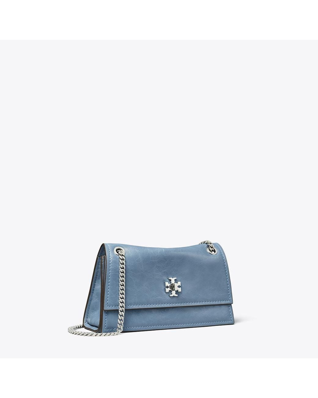 Tory Burch Blue Mini Kira Turnlock Shoulder Bag