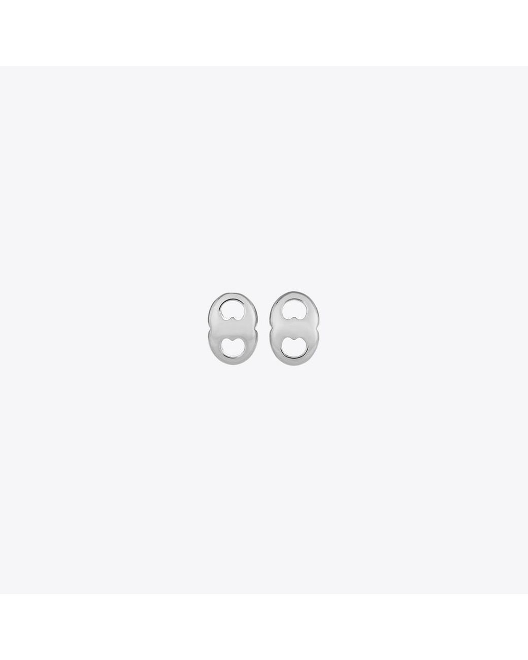 Tory Burch White Gemini Stud Earrings