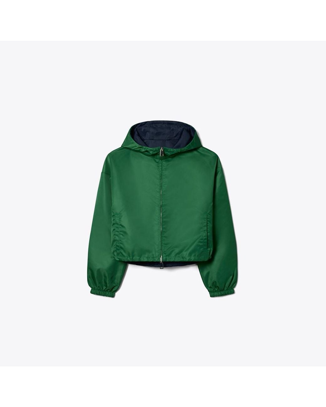 Tory Burch Green Reversible Cropped Nylon Jacket