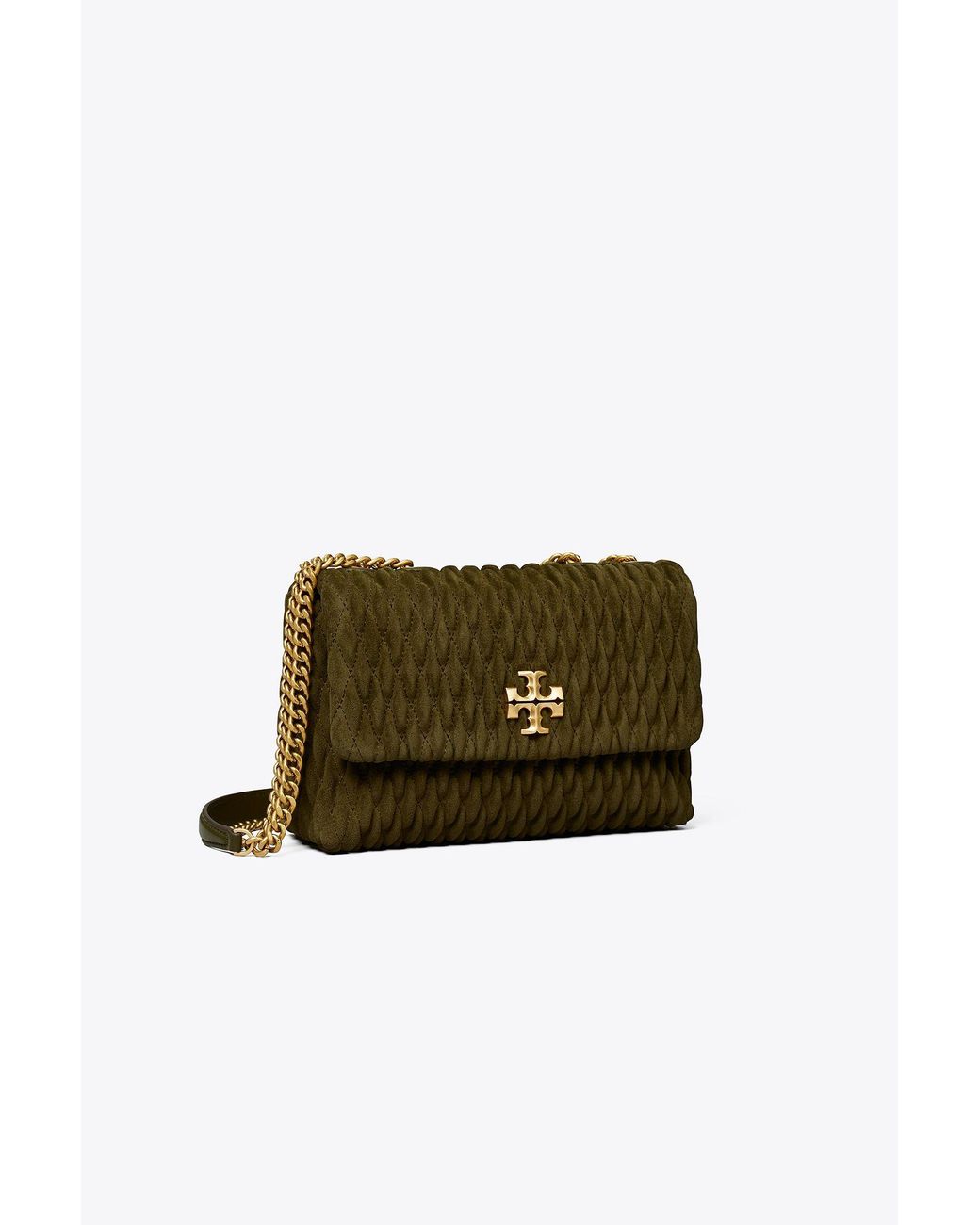 Tory Burch Small Kira Ruched Convertible Shoulder Bag in Green | Lyst