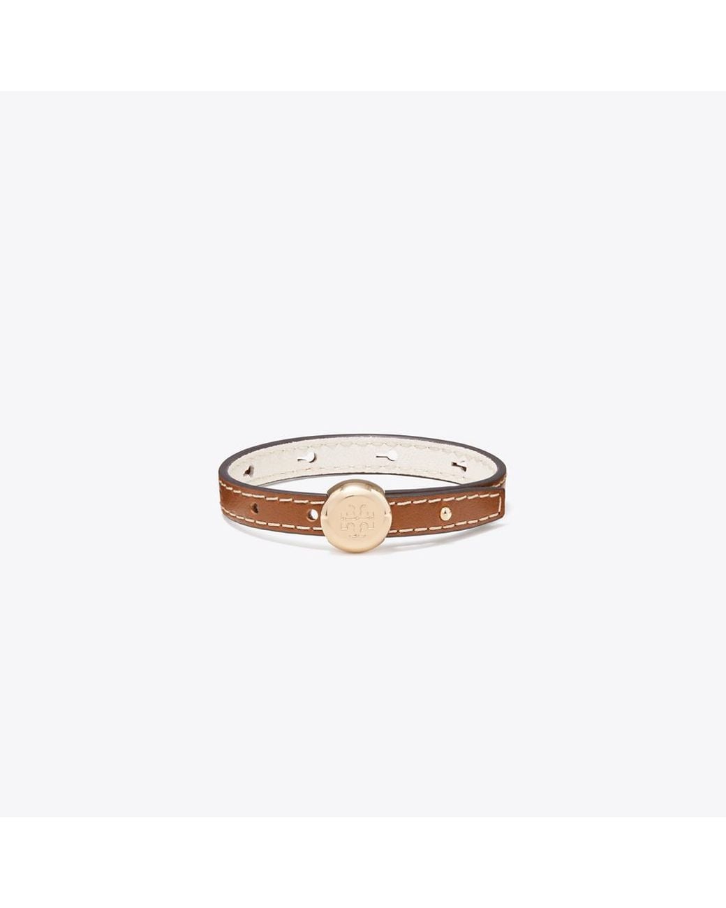 Tory Burch White Icon Leather Bracelet