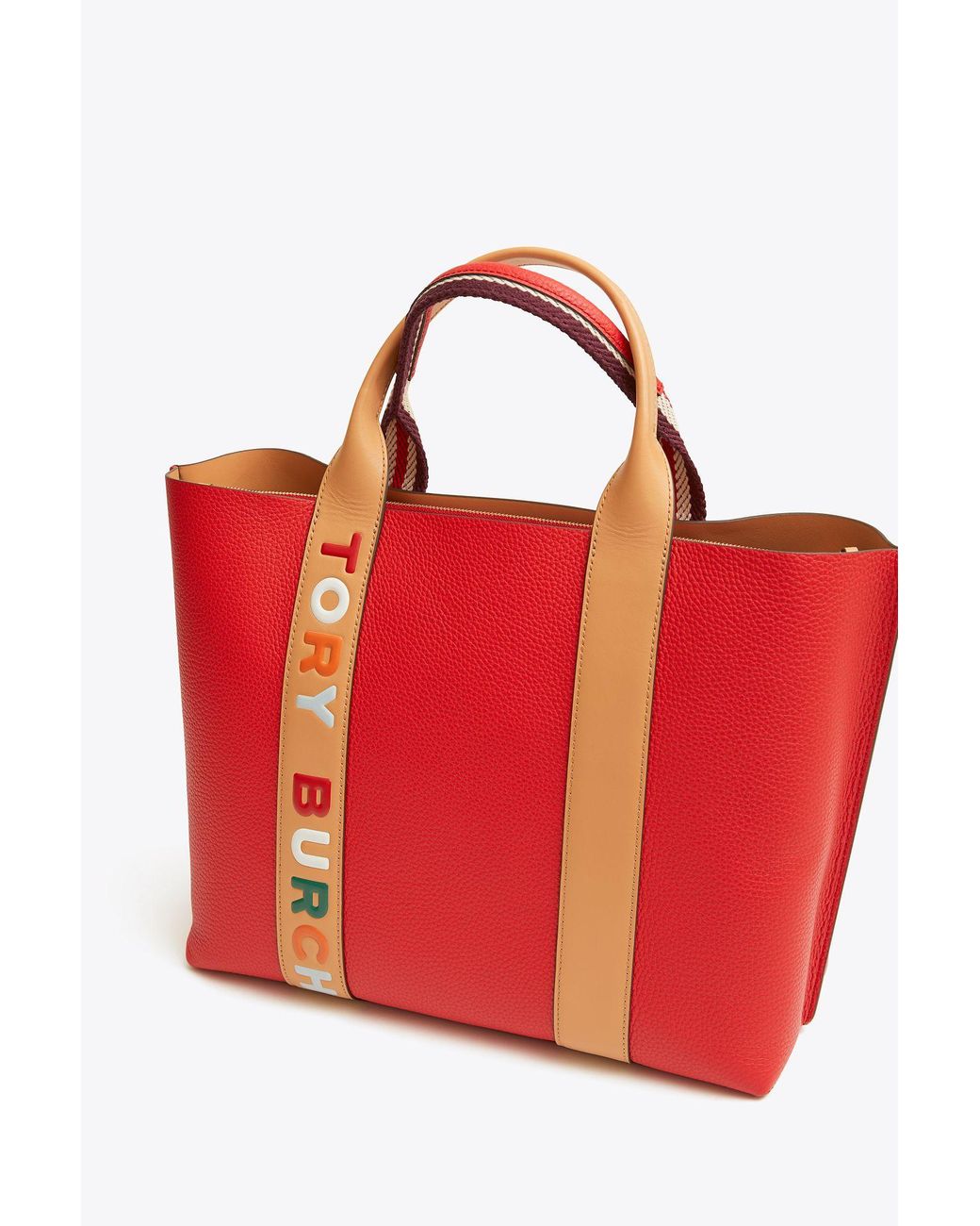 NWT Tory Burch Perry Triple Compartment Tote Brilliant Red
